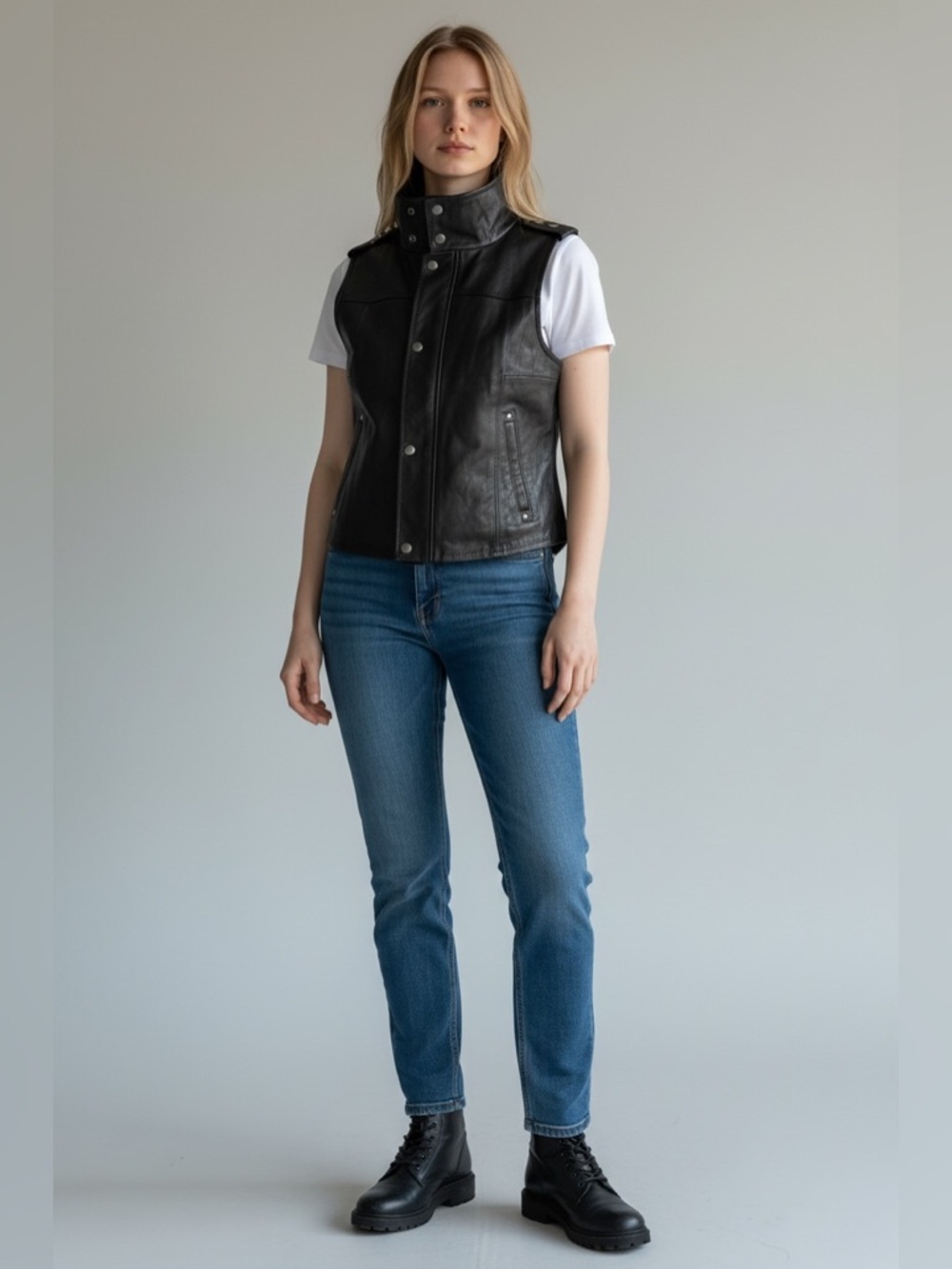 Wish Australia Broken Leather Vest NWT